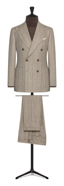 Fall / Winter 2022 Custom Suit - taupe´ melange s120 wool with latte stripe by LORO PIANA