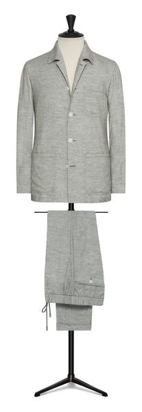 Fall / Winter 2022 Informal Custom Suit - mixed grey stretch wool lyocell-cashmere blend twill by CARLO BARBERA