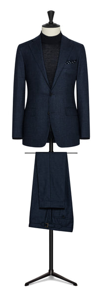 Fall / Winter 2022 Custom Suit - mixed blue s120 wool mouline´with gelncheck  by LORO PIANA