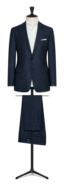 Fall / Winter 2022 Custom Suit - navy blue stretch wool-silk with speckles by Zignone