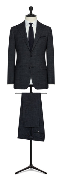2022 Fall / Winter Custom Suit - midnight blue-black stretch mouline´wool blend by PAULO OLIVEIRA