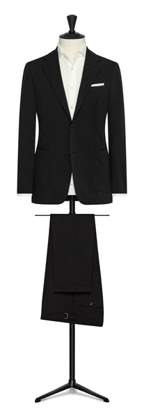 Fall / Winter 2022 Custom Suit - black stretch waterrepellent technical fabric by OLMETEX