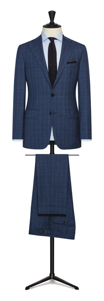 Spring / Summer 23  /  royal blue mouliné s140 wool with subtle check