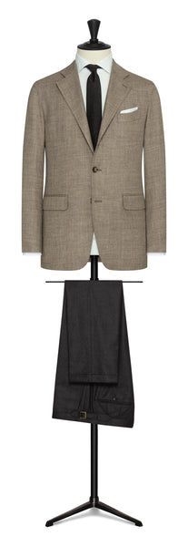 Taupe´natural stretch wool twill by PAULO OLIVEIRA