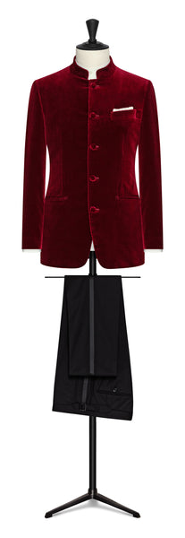 Ruby red stretch cotton velvelt by PONTOGLIO