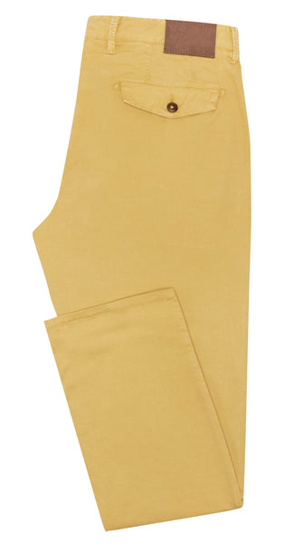 CHINOS - CUSTOM MADE - mustard yellow garment-dyed stretch fine twill