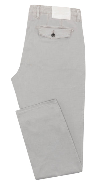 CHINOS - CUSTOM MADE -   light grey garment-dyed stretch broken twill