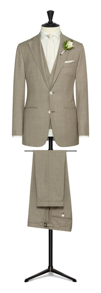 Wedding Suit -l.taupe mélange s130 wool twill