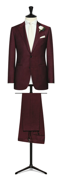 Wedding Suit -  burgundy twill wool-mohair