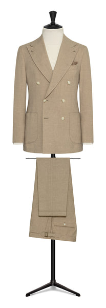 Fall / Winter 2022 Custom Suit sand melange stretch woll linen blend by Carlo Barbera