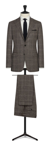 2022 Fall / Winter Custom Suit mixed brown-black natural stretch s 120 wool Prince of Wales Check by Loro Piana