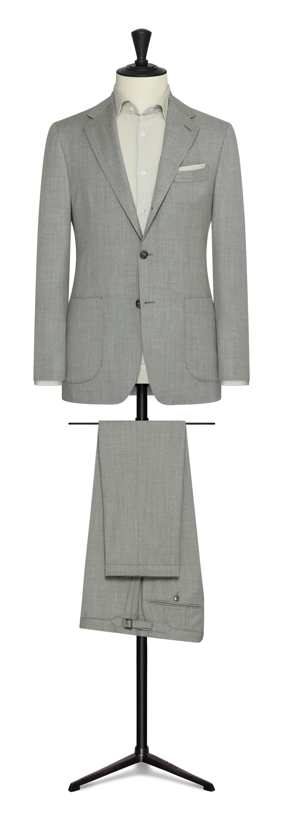 2022 Fall / Winter Custom Suit steel grey melange natural bi-stretch s130 wool twill by Drago