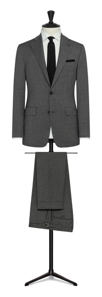 2022 Fall / Winter Custom Suit grey natural stretch s100 wool basketweave by Loro Piana