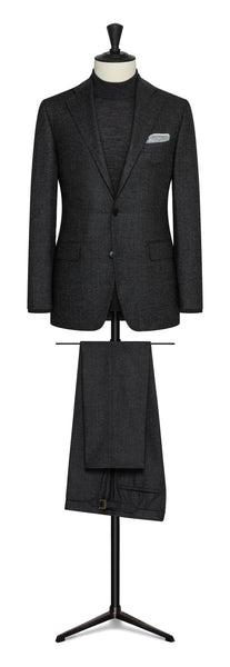 2022 Fall / Winter Custom Suit anthracite grey mouline s120 wool with glencheck by Loro Piana