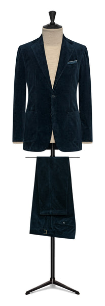 Fall / Winter 2022 Custom Suit - navy blue stretch cotton corduroy by PONTOGLIO