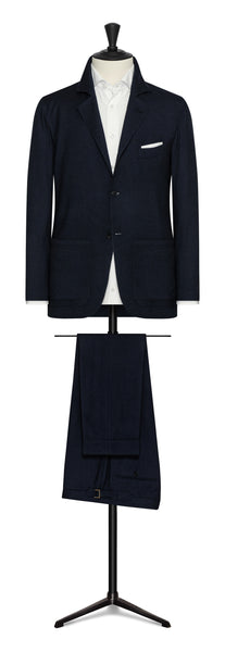 2022 Fall / Winter Custom Suit - midnight blue stretch wool-lycocell-cashmere blend twill by CARLO BARBERA by Carlo Barbera