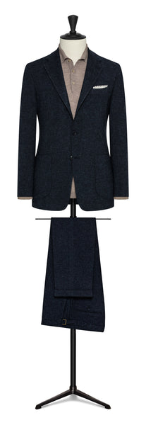 Fall / Winter 2022 Custom Suit - dark blue melange stretch wool-linen blend by Carlo Barbera