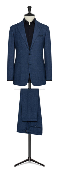 Fall / Winter  2022 Custom Suit - mixed blue mouline´ natural bi-stretch s130 wool flannel by DRAGO