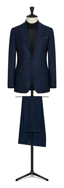 Fall / Winter 2022 Custom Suit - blue-black mouline´ natural bi-stretch s130 wool flannel by DRAGO