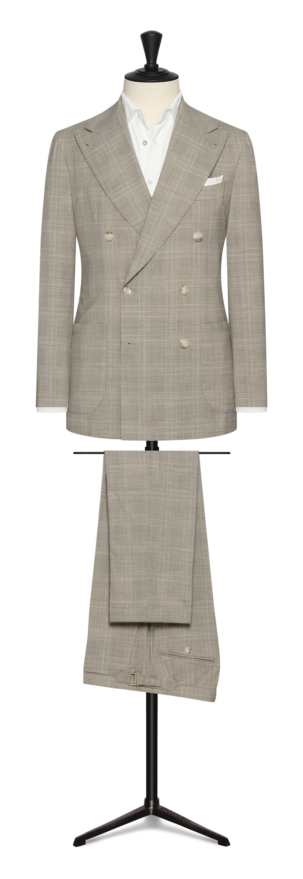 Spring / Summer 23 /  bone stretch wool-linen with grey glencheck