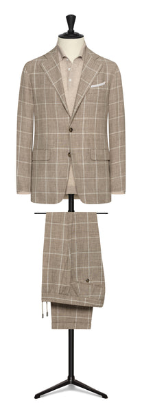 Spring / Summer 23 /  l.taupe linen-wool with off-white windowpane