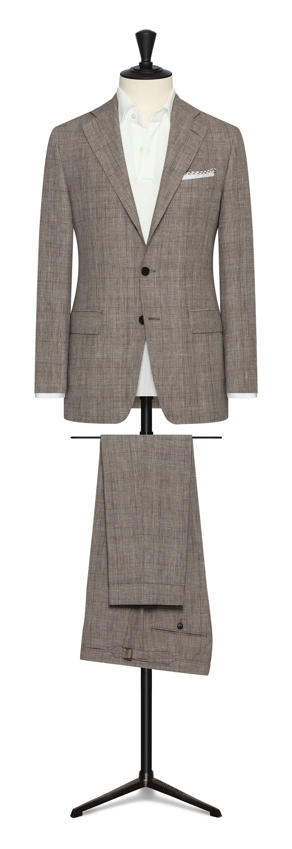 Spring / Summer 23 / brown linen-wool with white glencheck