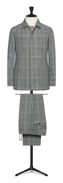 Spring / Summer 23 / steel grey linen-wool with glencheck