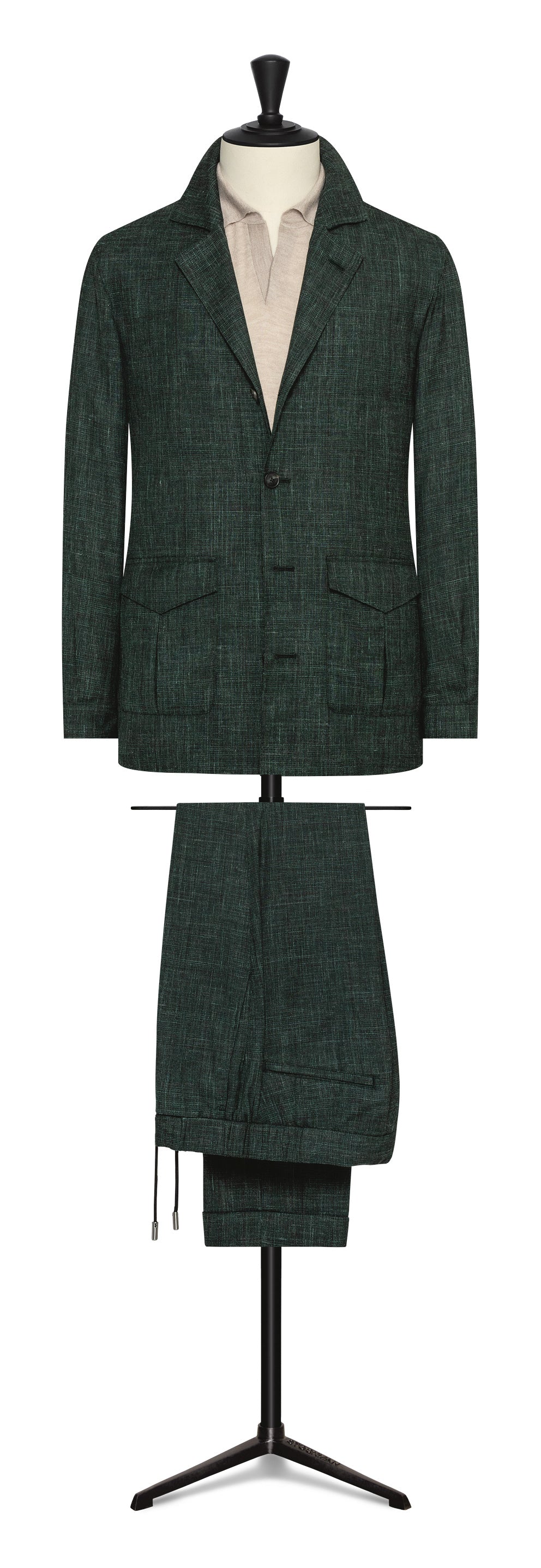 Spring / Summer 23 /  juniper green wool-silk-linen with glencheck