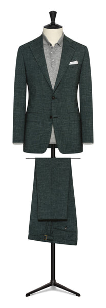 Spring / Summer 23 / black & bottle green stretch wool-linen houndstooth