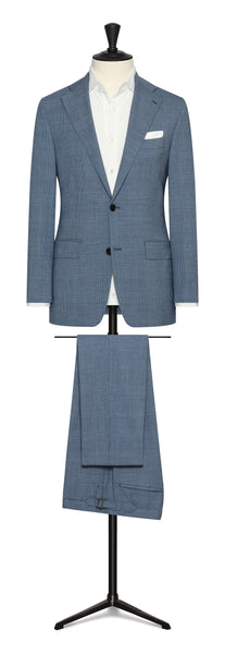 Spring / Summer 23 /  storm blue stretch wool blend with glencheck