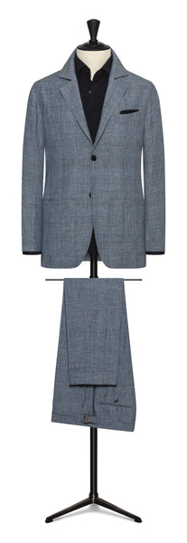 Spring / Summer 23  / white linen-wool with navy glencheck