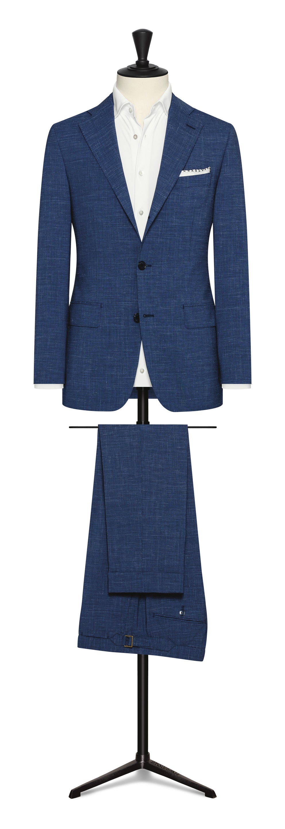 Spring / Summer 23 /  black-cobalt stretch wool-linen houndstooth