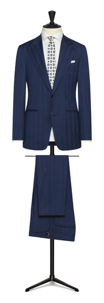 Spring / Summer 23 / twilight blue natural bi-stretch s130 wool solaro herringbone