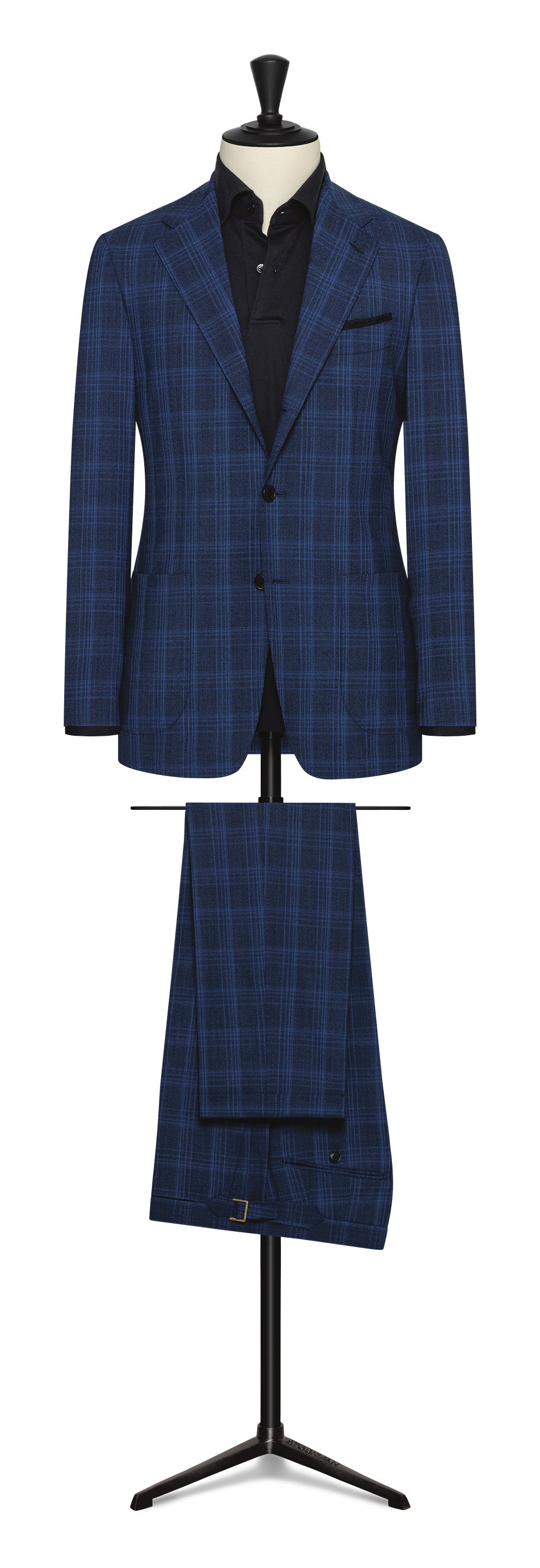 Spring / Summer 23 / two blue stretch wool with royal blue check