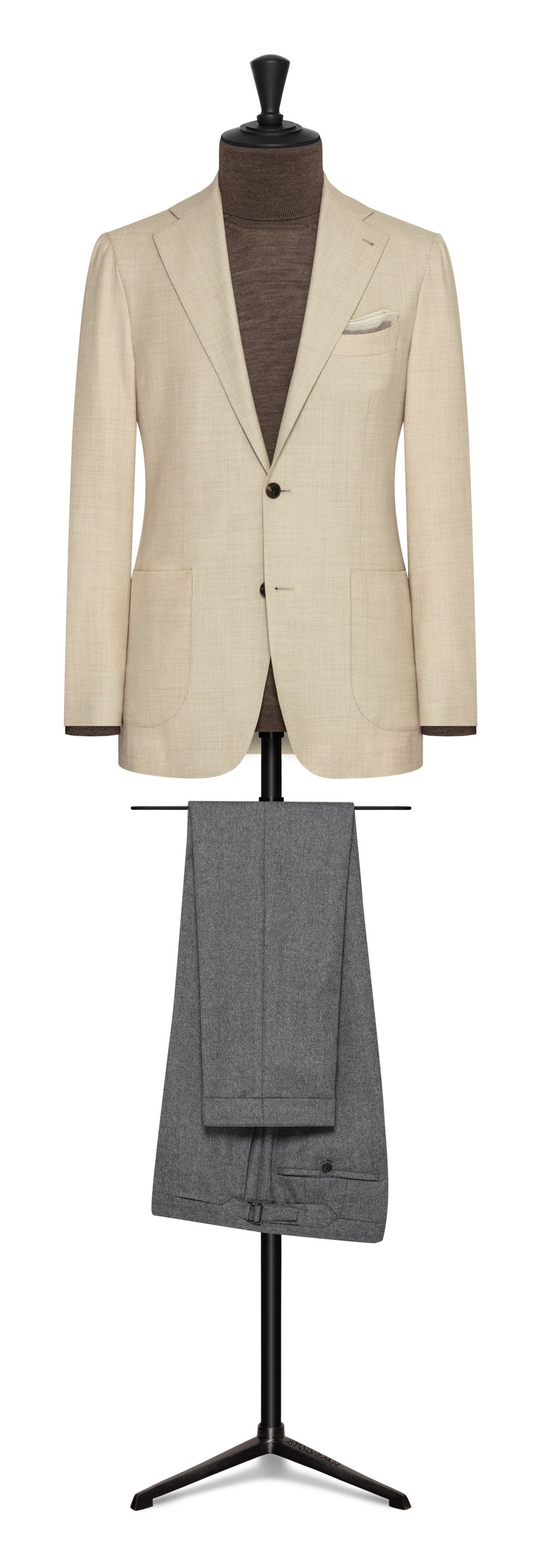 Sand stretch wool flannel by LORO PIANA