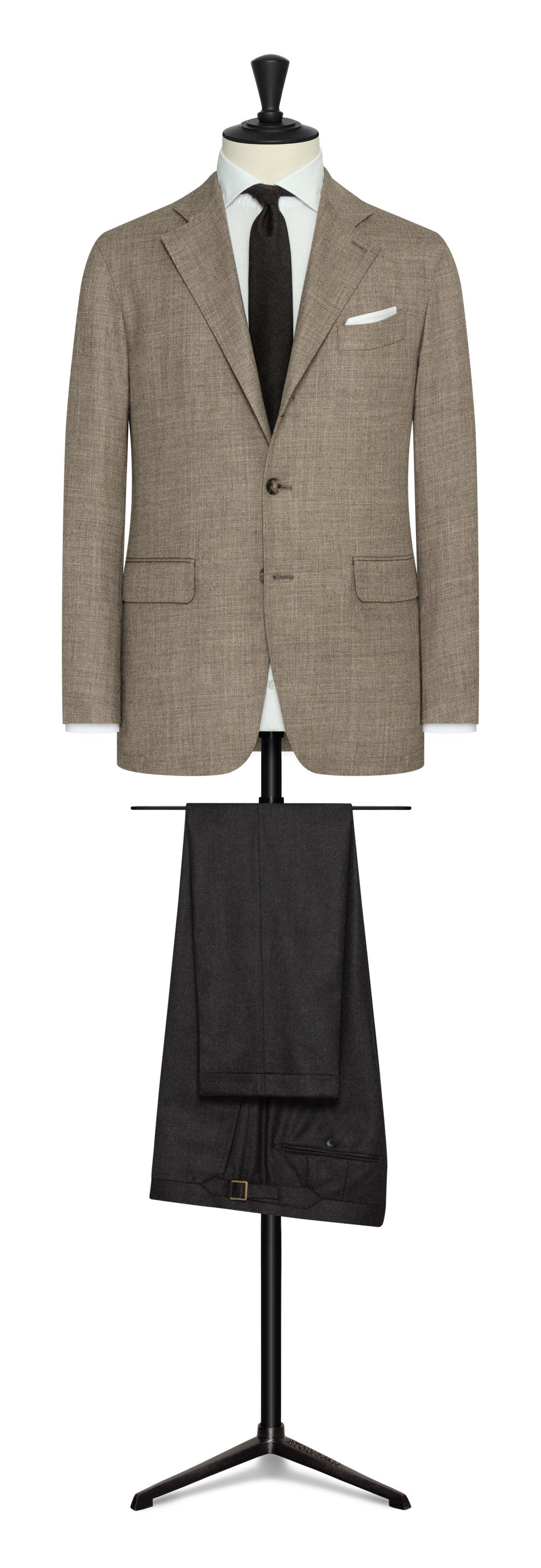 Taupe´natural stretch wool twill by PAULO OLIVEIRA