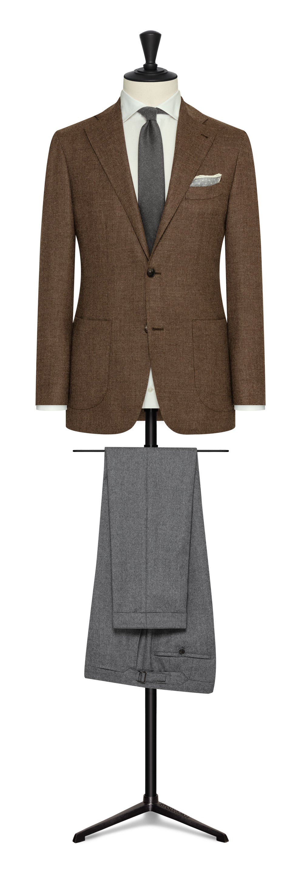 Brown natural stretch wool twill by PAULO OLIVEIRA