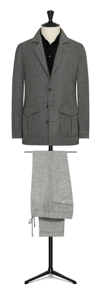 Stone grey stretch wool-cashmere by ZIGIONE