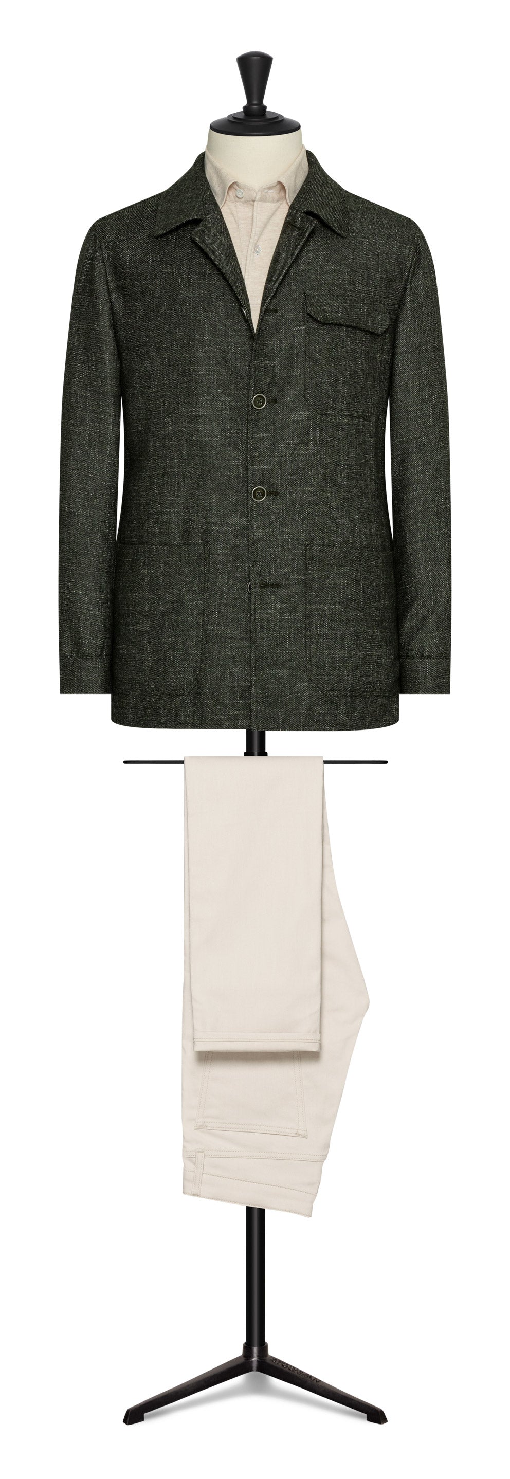 Evergreen Jaspe´wool-cotton-linen twill by MARLANE