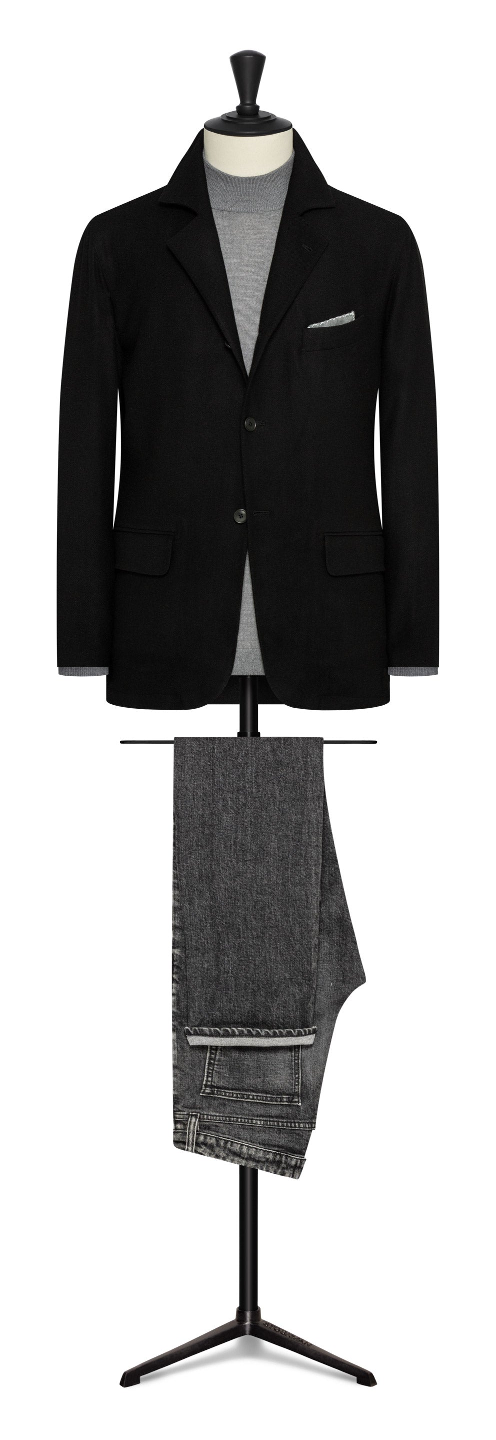 Black stretch wool-cashmere by ZIGNONE