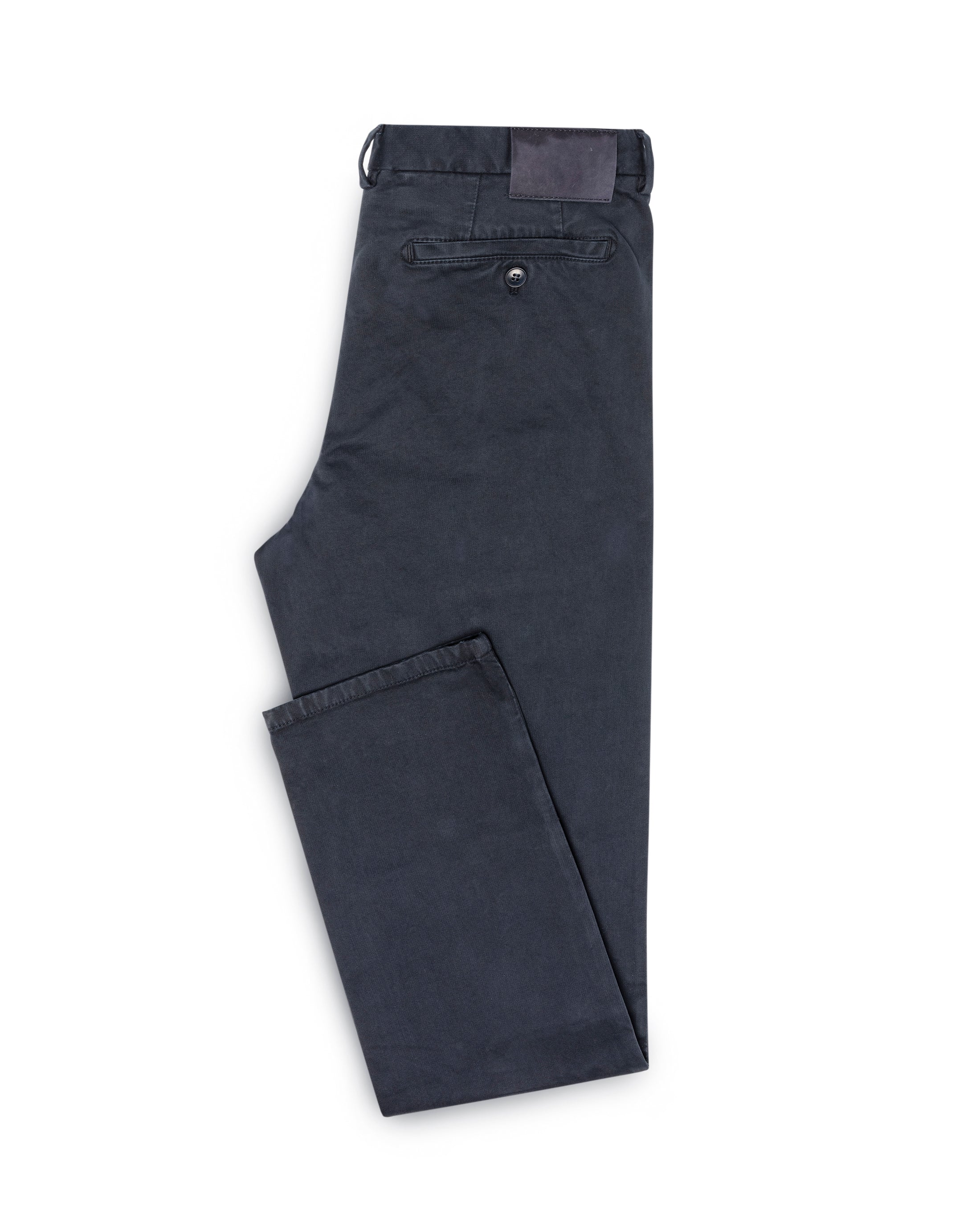 CHINOS - CUSTOM MADE  navy garment-dyed stretch broken twill