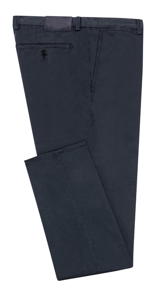 CHINOS - CUSTOM MADE - navy garment-dyed stretch fine twill