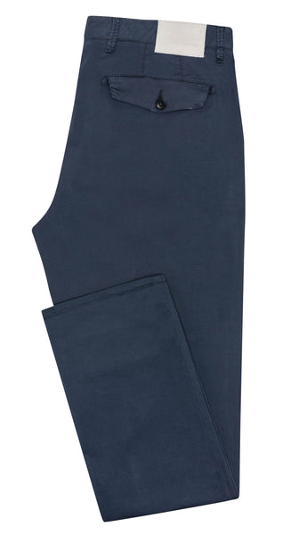 CHINOS - CUSTOM MADE - navy garment-dyed stretch fine twill