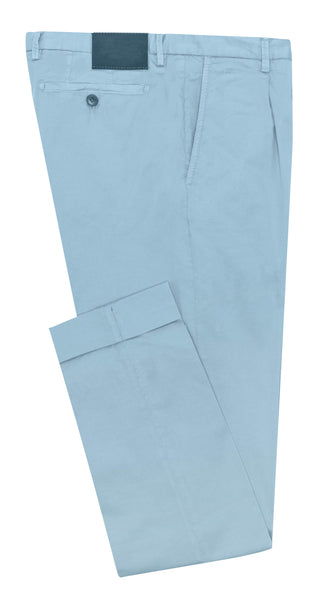 CHINOS - CUSTOM MADE -ight blue garment-dyed stretch fine twill