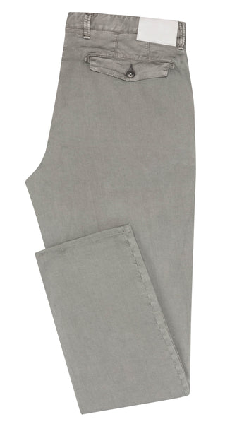 CHINOS - CUSTOM MADE -medium grey garment-dyed stretch fine twill