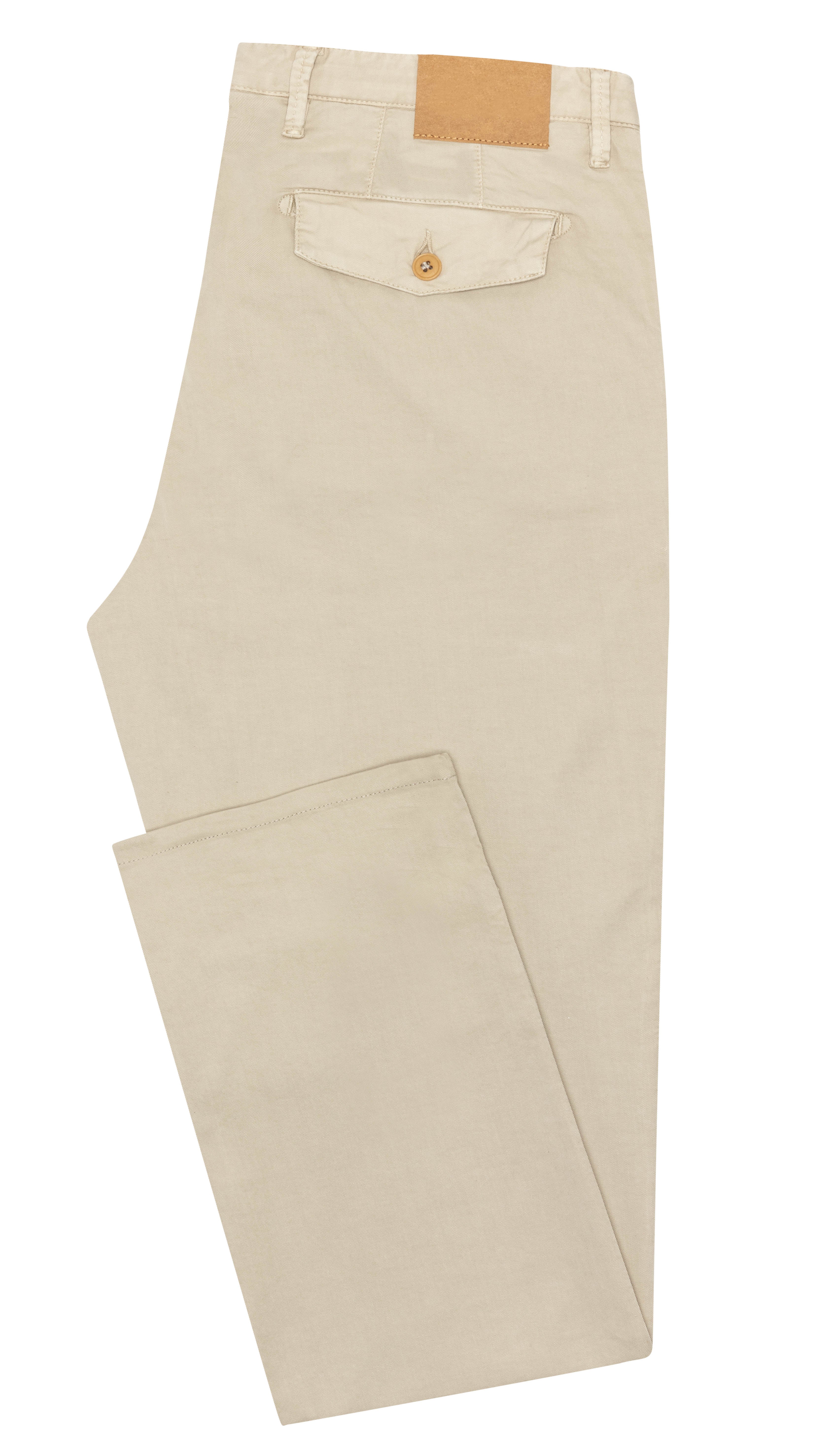 CHINOS - CUSTOM MADE -  light sand garment-dyed stretch fine twill