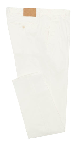 CHINOS - CUSTOM MADE -  off-white garment-dyed stretch fine twill