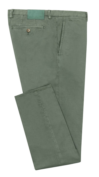 CHINOS - CUSTOM MADE - forest green garment-dyed stretch fine twill