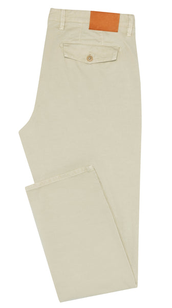 CHINOS - CUSTOM MADE -    light sand garment-dyed stretch broken twill