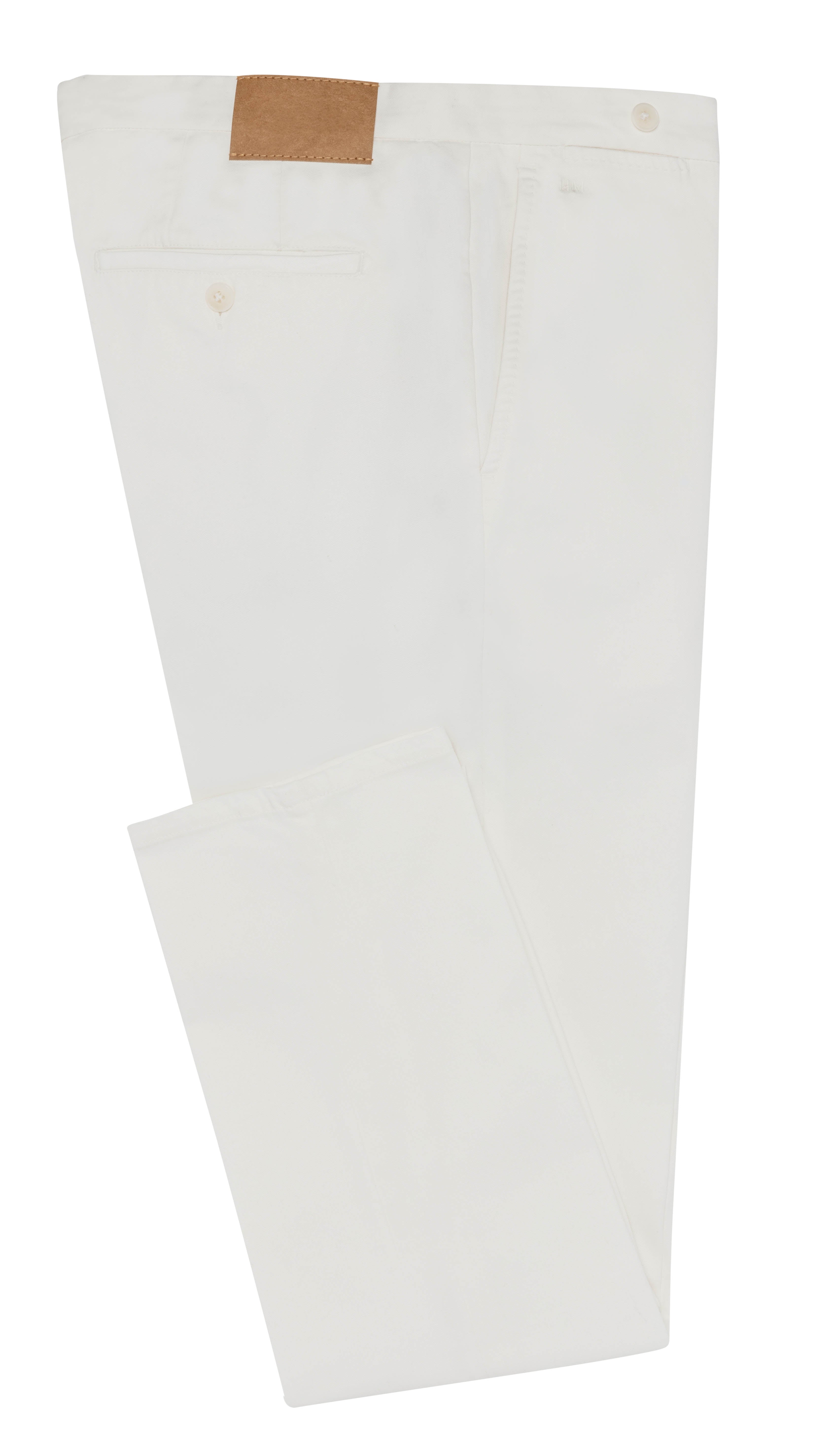 CHINOS - CUSTOM MADE -   off white garment-dyed stretch broken twill